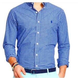 Polo Ralph Lauren Men's Long Sleeve Dress Button Down Shirt Blue size Large